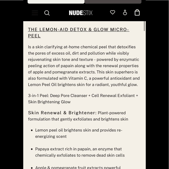 💗NUDESKIN BY NUDESTIX Lemon-Aid Detox & Glow Micro-Peel - Picture 9 of 12